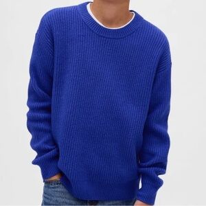 Gap - NWT, Boys' Cashsoft Relaxed Crewneck Sweater, Blue (Size 10)